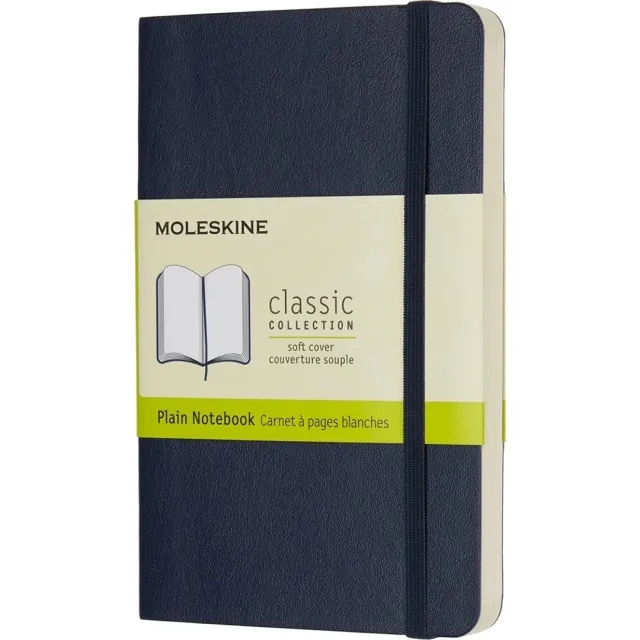 Classic Soft Cover Notebook Pocket Blue Olinjerad risnedsättning