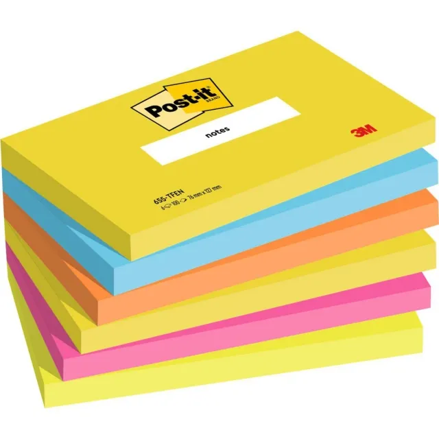 Post-it 76x127 Färgmix Energetic 6-pack Populär