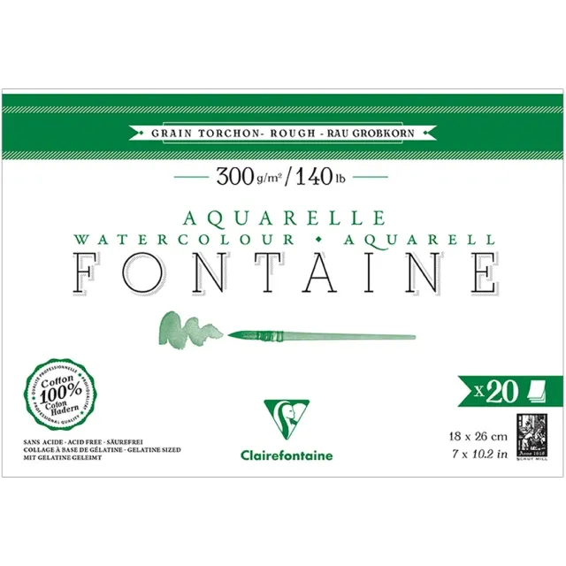 Fontaine Akvarellblock Rough 18x26 cm 300g Säker betalning