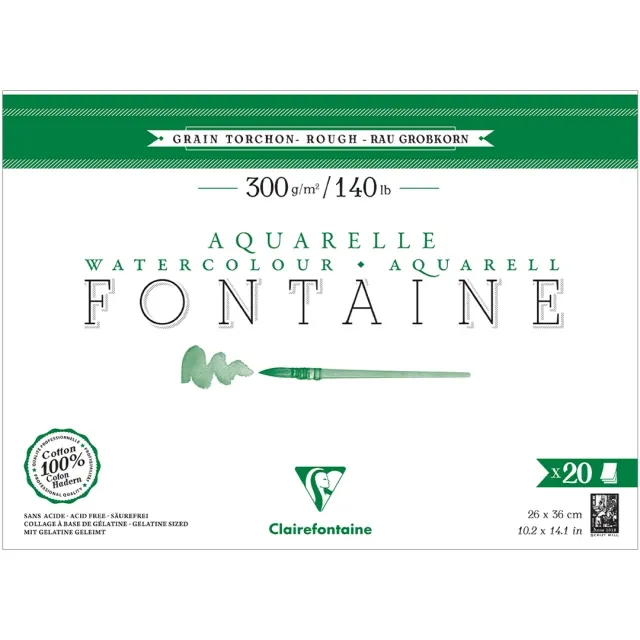 Fontaine Akvarellblock Rough 26x36 cm 300g Snabb frakt