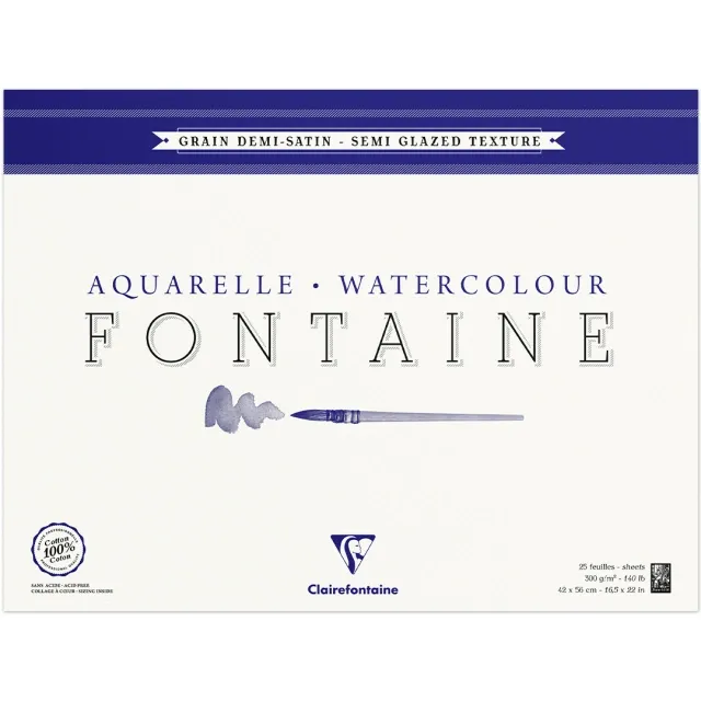 Endast idag Fontaine Akvarellblock Semi-Glazed 42x56 cm 300g
