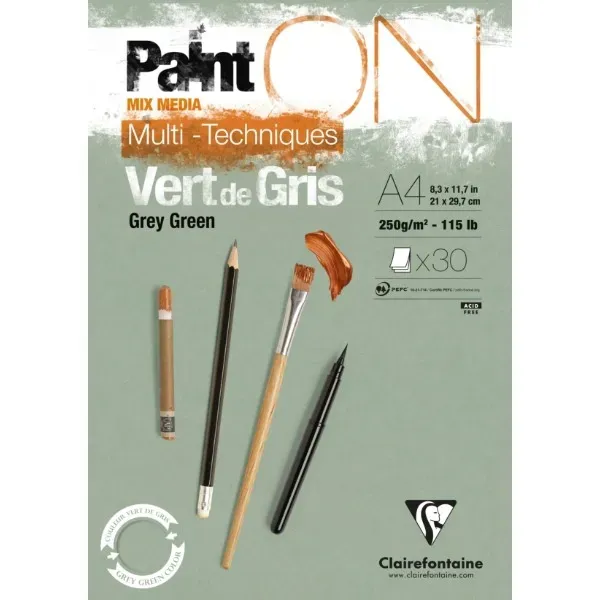 Premium Paint ON block Vert de Gris A4 250g 30ark