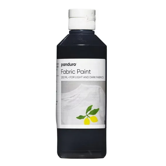 Fabric paint 250 ml – svart textilfärg för både ljust och mörkt tyg Nyhet