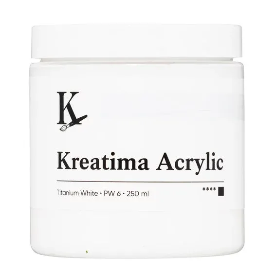 Kreatima Acrylic akrylfärg 250 ml – Titanium White PW 6 Expressleverans