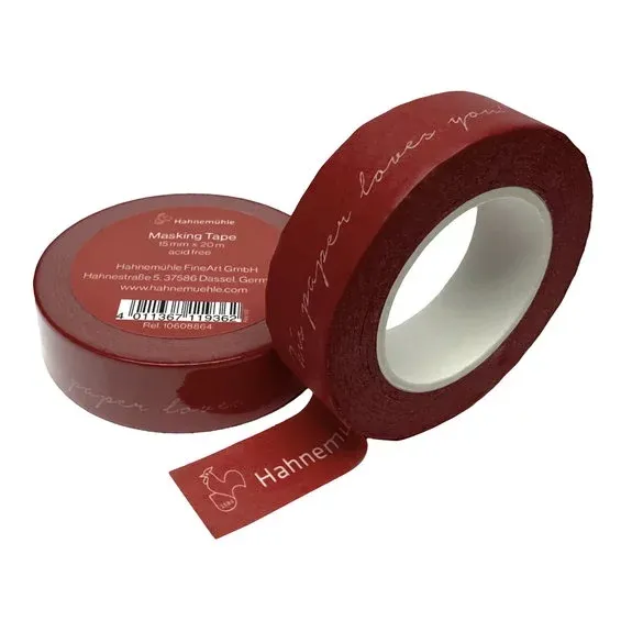 Hahnemühle Fine Art Masking Tape, röd maskeringstejp med text 15 mm × 20 meter Billig