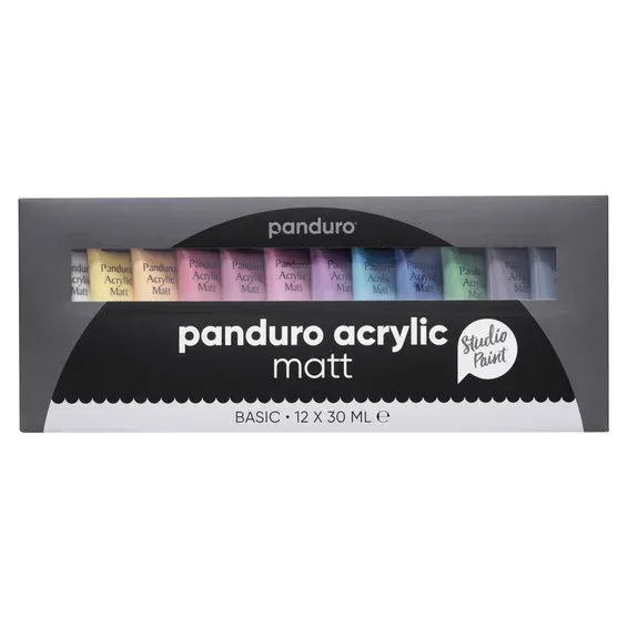 Lägg i varukorgen Panduro Acrylic matt set – 12×30 ml med matta akrylfärger