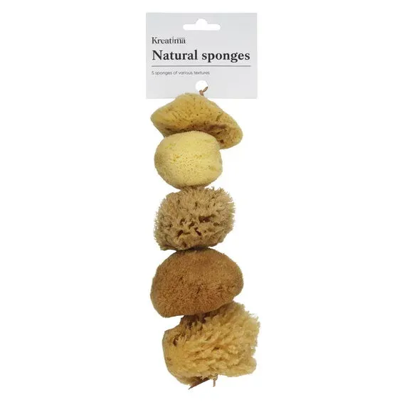 Kreatima natursvamp målarsvamp för akvareller och målning, 5-pack Lägg i varukorgen