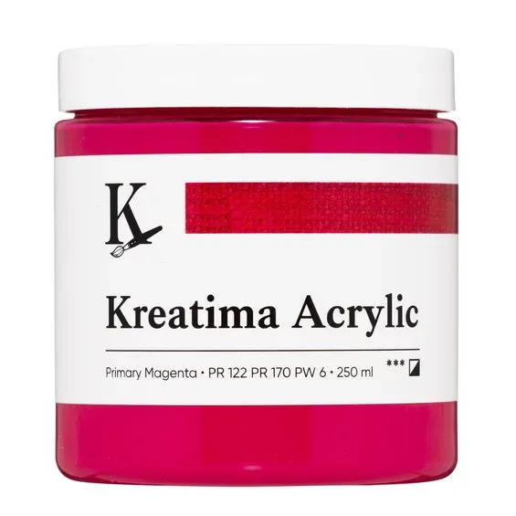Begränsat erbjudande Kreatima Acrylic akrylfärg 250 ml – Primary Magenta PR 122 PR 170 PW 6
