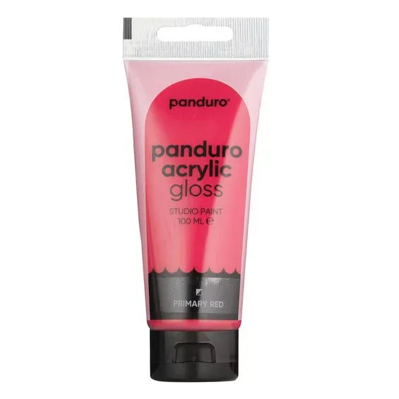 Panduro Acrylic akrylfärg, blank 100 ml – Primary red I lager