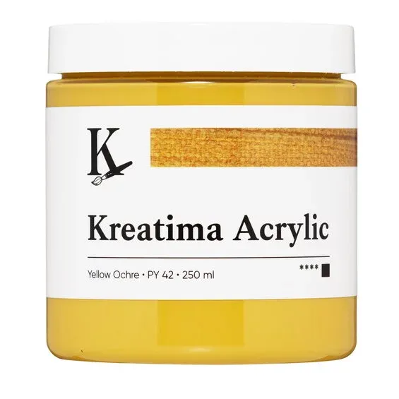 Rabatt Kreatima Acrylic akrylfärg 250 ml – Yellow Ochre PY 42