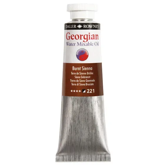 Georgian Water Mixable Oil Colour, vattenlöslig oljefärg 37 ml Burnt Sienna 221 Populär