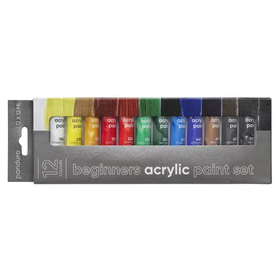 Billigare Beginners Acrylic Paint, akrylfärger för nybörjare 12×12 ml