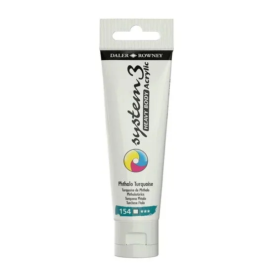 Daler-Rowney System3 Heavy Body akrylfärg 59 ml – Phthalo Turquoise 154 Lågt pris