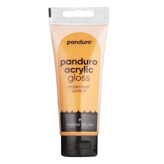 Panduro Acrylic akrylfärg, blank 100 ml – Orange yellow Fri frakt