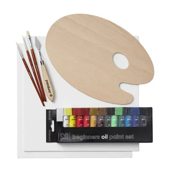 Beginners Oil Paint Kit, allt för nybörjaren som vill börja måla med oljefärg Snabb leverans