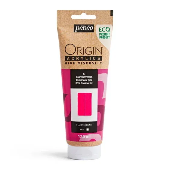 Pebeo Origin Acrylics akrylfärg 120 ml Fluorescent pink 47 Billigare