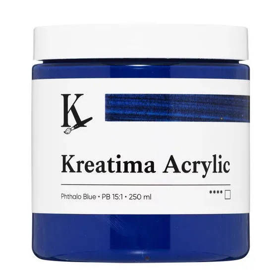 Kreatima Acrylic akrylfärg 250 ml – Phthalo Blue PB 15:1 Beställ nu