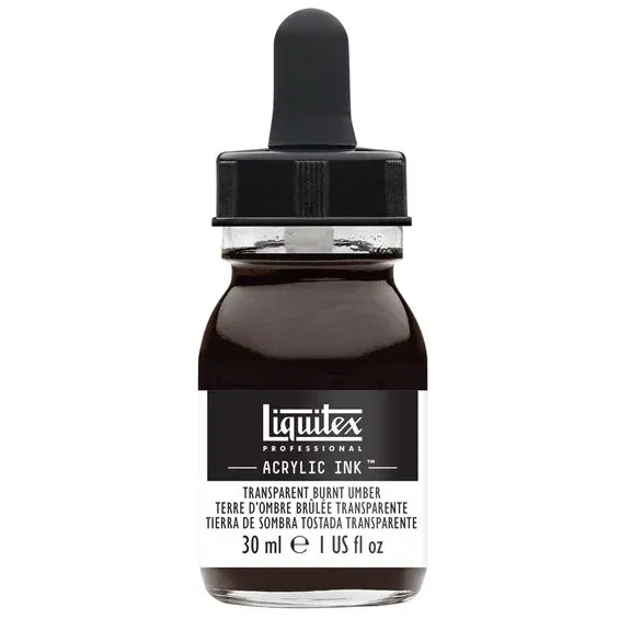 Fri frakt Liquitex Professional Acrylic Ink 30 ml – Transparent burnt umber 130