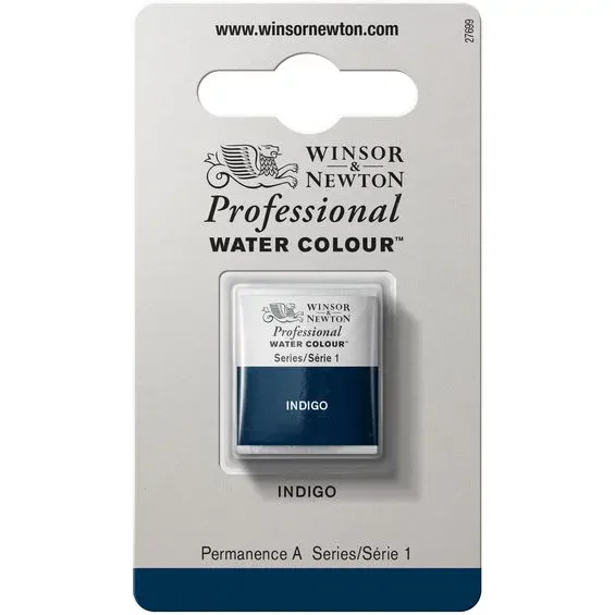 Snabb leverans Winsor & Newton Professional akvarellfärg halvkopp Indigo 322