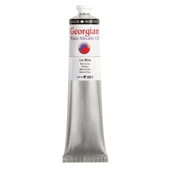 Utförsäljning Georgian Water Mixable Oil Colour, vattenlöslig oljefärg 200 ml Zinc White 001