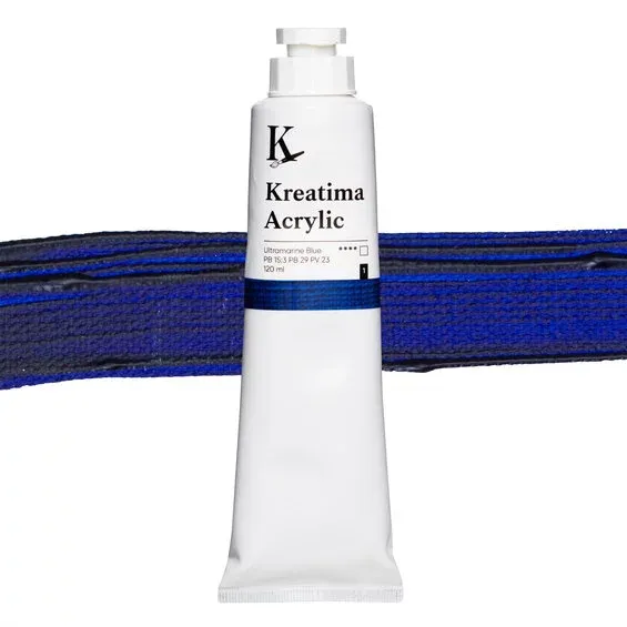 Fynd Kreatima Acrylic akrylfärg 120 ml – Ultramarine Blue PB 15:3 PB 29 PV 23