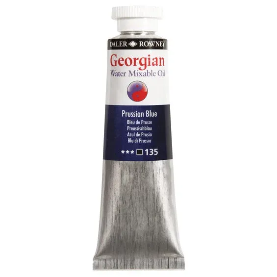 Utförsäljning Georgian Water Mixable Oil Colour, vattenlöslig oljefärg 37 ml Prussian Blue 135