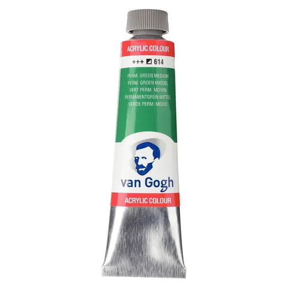 Van Gogh akrylfärg 40 ml Permanent Green Medium - 614 Kampanj