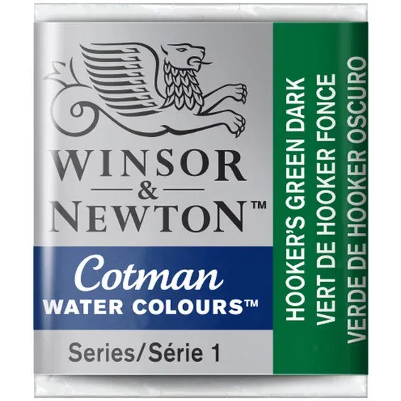 Snabb frakt Winsor & Newton Cotman akvarellfärg halvkopp Hookers Green Dark 312