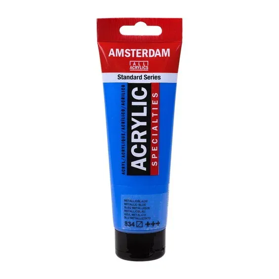 Amsterdam Acrylic akrylfärg 120 ml Metallic Blue 834 Säker betalning