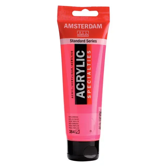 Amsterdam Acrylic akrylfärg 120 ml Reflex Rose 384 UV, UV-färg Kundfavorit