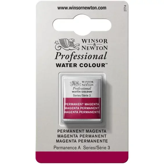 Winsor & Newton Professional akvarellfärg halvkopp Permanent Magenta 489 Populärt val