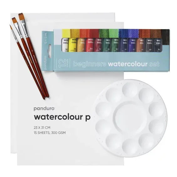 Beginners Watercolour Kit, allt för nybörjaren som vill börja måla med akvarellfärg Erbjudande