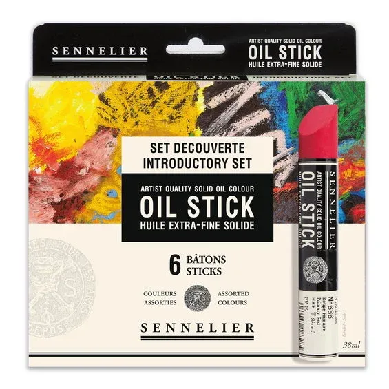 Lågt pris Sennelier Startset Oil Sticks – 6 gedigna kritor av oljefärg á 13 cm, Ø20 mm