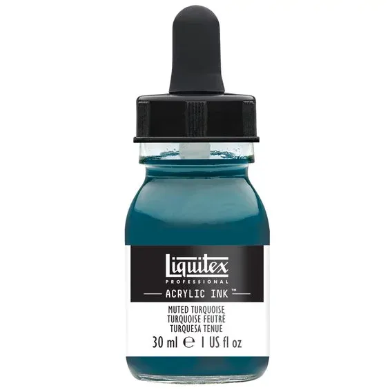 Utförsäljning Liquitex Professional Acrylic Ink 30 ml – Muted turquoise 503