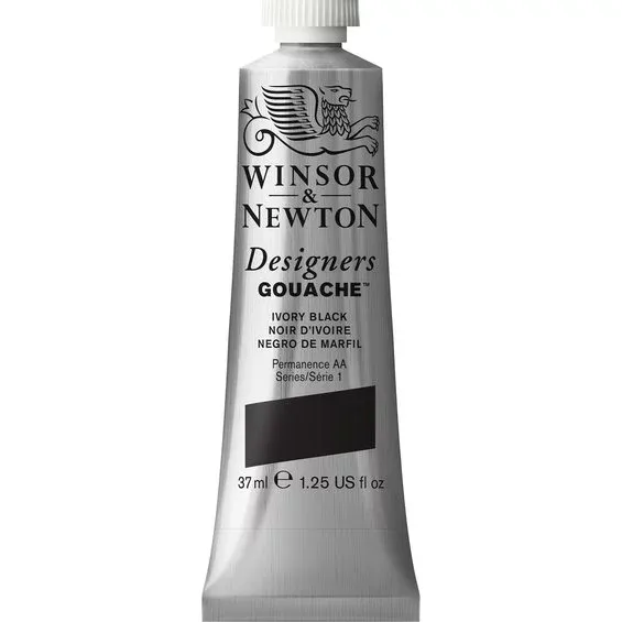 Snabb frakt Winsor & Newton Designers gouache 37 ml Ivory Black 331