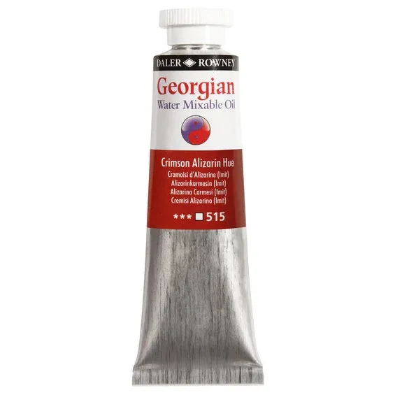 Georgian Water Mixable Oil Colour, vattenlöslig oljefärg 37 ml Crimson Alizarin hue 515 Premium