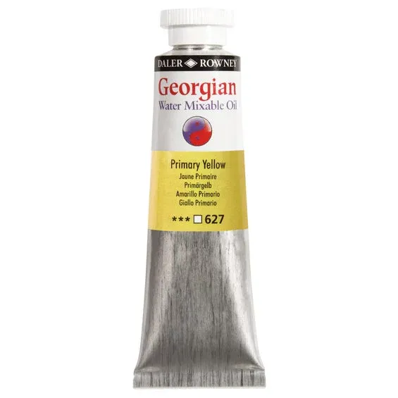 Georgian Water Mixable Oil Colour, vattenlöslig oljefärg 37 ml Primary Yellow 627 I lager