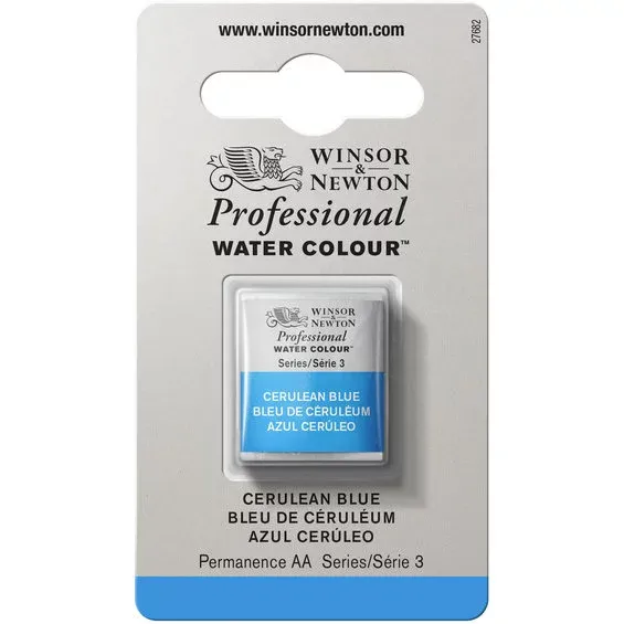 Winsor & Newton Professional akvarellfärg halvkopp Cerulean Blue 137 Säker betalning