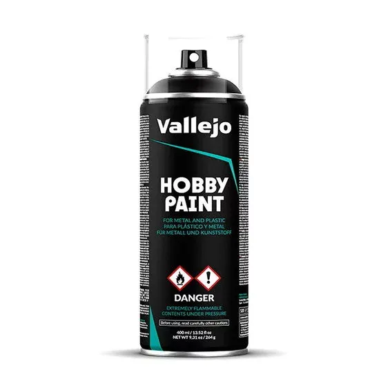 Fri frakt Vallejo Primer Black, svart sprayfärg / grundfärg för modeller, 400 ml