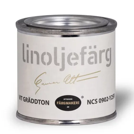 Snabb frakt Ottossons Färgmakeri linoljefärg 100 ml, Vit Gräddton 0902-Y25R
