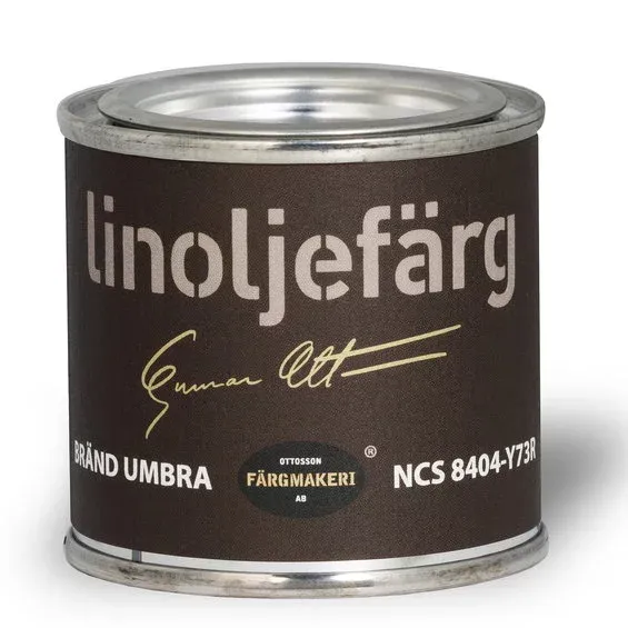 Ottossons Färgmakeri linoljefärg 100 ml, Bränd Umbra 8404–Y73R Reapris