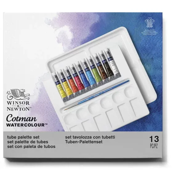 Winsor & Newton Cotman Palette Tube Set 10×8ml akvarellfärger i tub Lågt pris