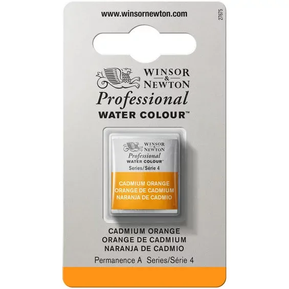 Begränsat antal Winsor & Newton Professional akvarellfärg halvkopp Cadmium Orange 089