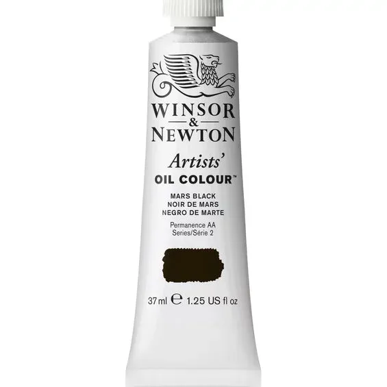 I lager Winsor & Newton Artists' oljefärg 37 ml Mars Black 386