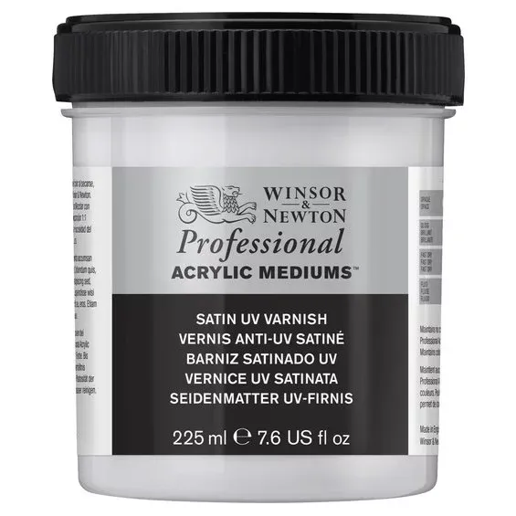 Winsor & Newton Satin UV Varnish 225 ml, skyddande fernissa mot solljus, damm etc. Säker betalning