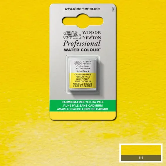 Nyhet Winsor & Newton Professional akvarellfärg halvkopp Cadmium-Free Yellow Pale 907