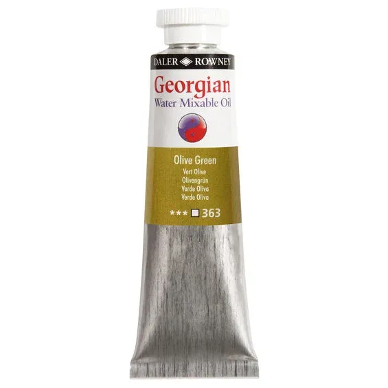Georgian Water Mixable Oil Colour, vattenlöslig oljefärg 37 ml Olive Green 363 Begränsat erbjudande
