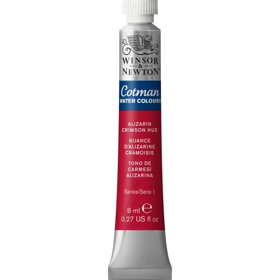 Nyhet Winsor & Newton Cotman akvarellfärg 8 ml Alizarine Crimson Hue 003