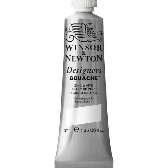 Winsor & Newton Designers gouache 37 ml Zinc White 748 Populärt val