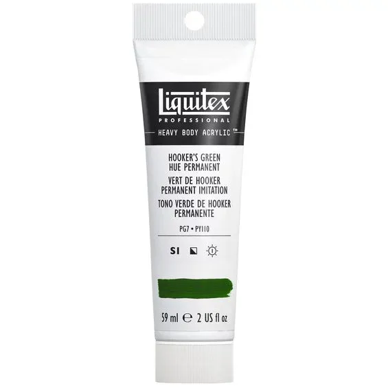 Sänkt pris Liquitex Heavy Body akrylfärg 59 ml – 224 Hooker´s green hue permanent.